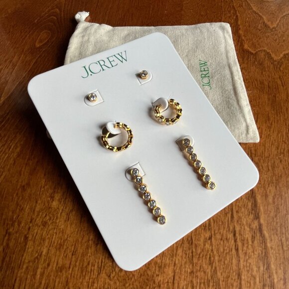 J. Crew cubic zirconia earrings set NWT - Picture 6 of 10